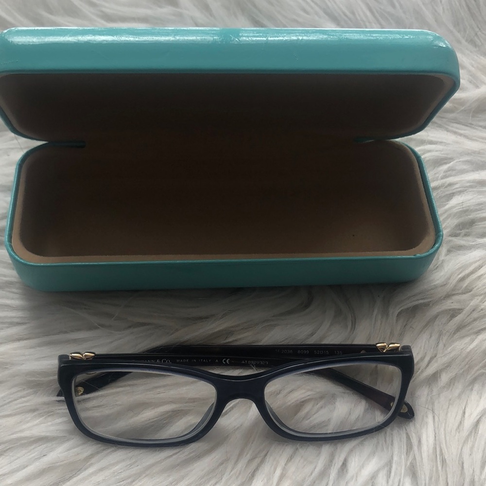 Tiffany & Co. Black Glasses with Teal Case